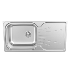 Kitchen Single Bowl Sink With Drainboard