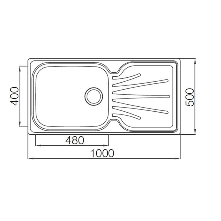 Kitchen Single Bowl Sink With Drainboard