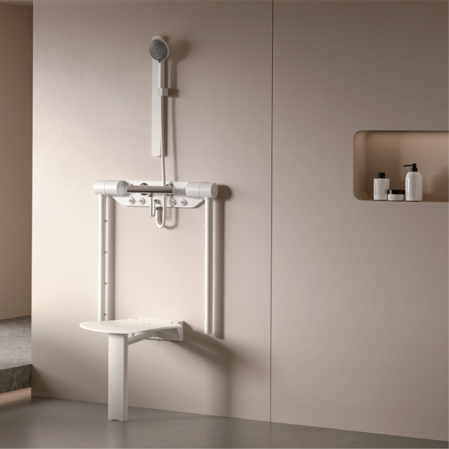 Folding shower stool