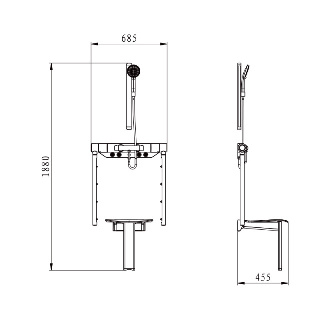 Separate shower system