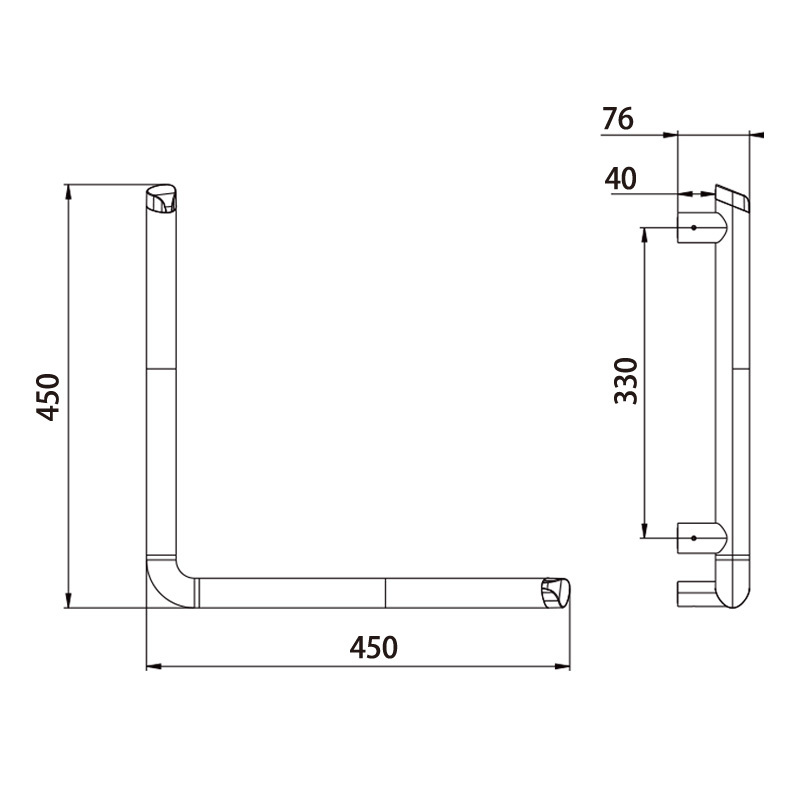 L-shaped safety handrail