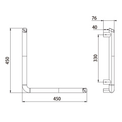 L-shaped safety handrail