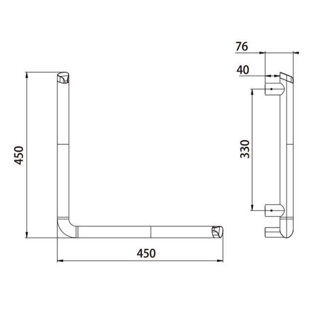 L-shaped safety handrail