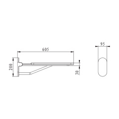 Solid wood folding armrest