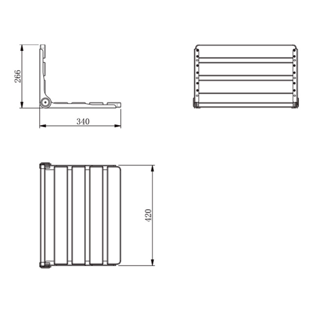 Solid wood folding shower seat