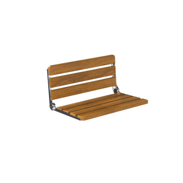 Solid wood folding shower seat