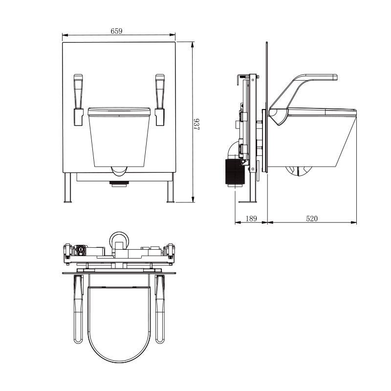 Electric lifting toilet