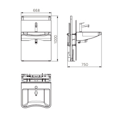 Electric lifting ceramic basin