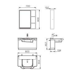 Electric lift bathroom cabinet