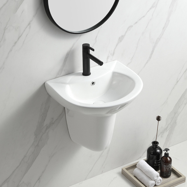 Half pedestal basin