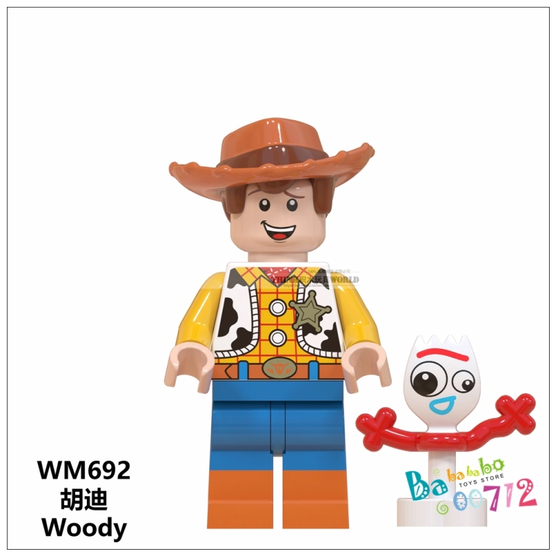 Toys mini block action figure woody jessie buzz lightyear Alien Bo peep 8pcs set