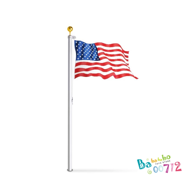 20 25 30FT Flag Pole Telescopic Aluminum Flagpole Kit with US Flag in USA