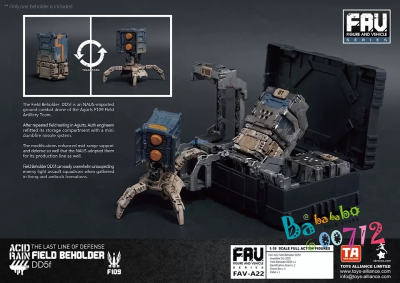 Toys Alliance 1/18 Acid Rain FAV-A22 Field Beholder DD5f Action Figure