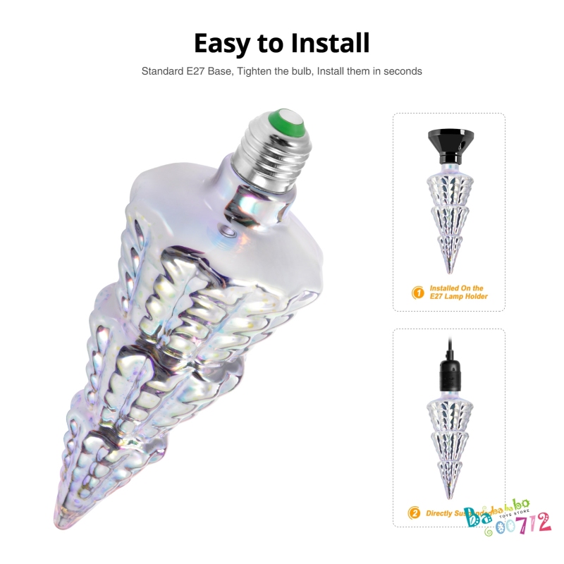 E27 LED Bulb 3D Christmas Tree Fireworks Party Yard Lamp Xmas String Lights