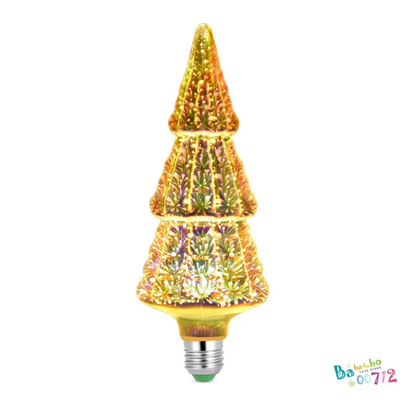 E27 LED Bulb 3D Christmas Tree Fireworks Party Yard Lamp Xmas String Lights