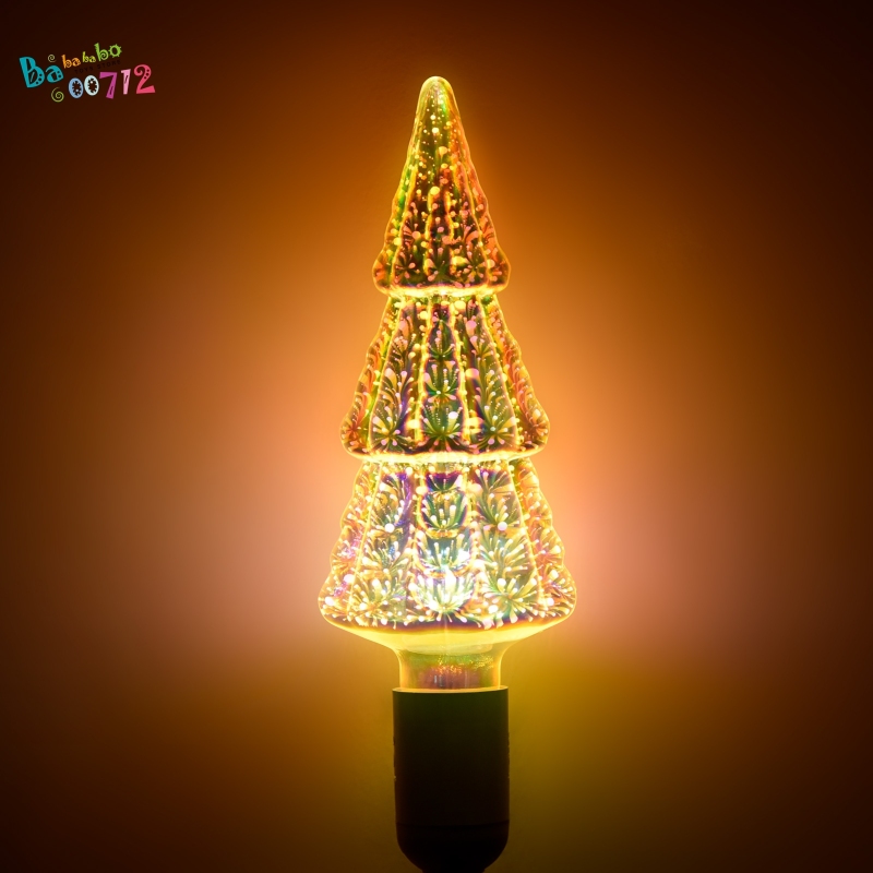 E27 LED Bulb 3D Christmas Tree Fireworks Party Yard Lamp Xmas String Lights