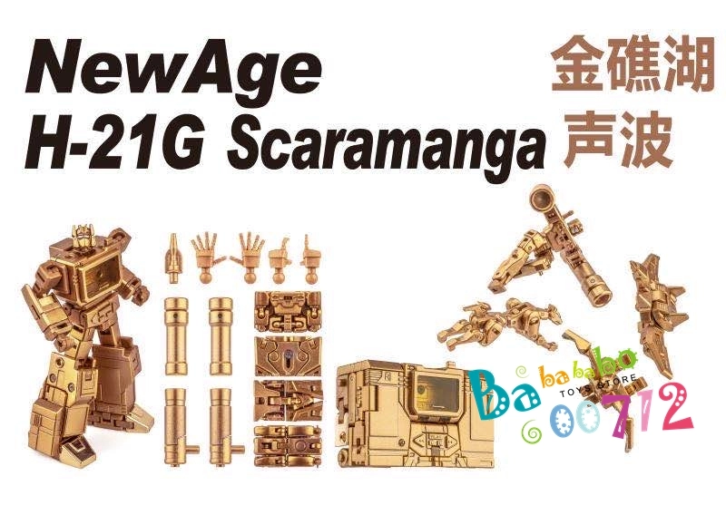 Newage H21G Soundwave Golden Lagoon Version w/ 4 Cassettes in stock mini