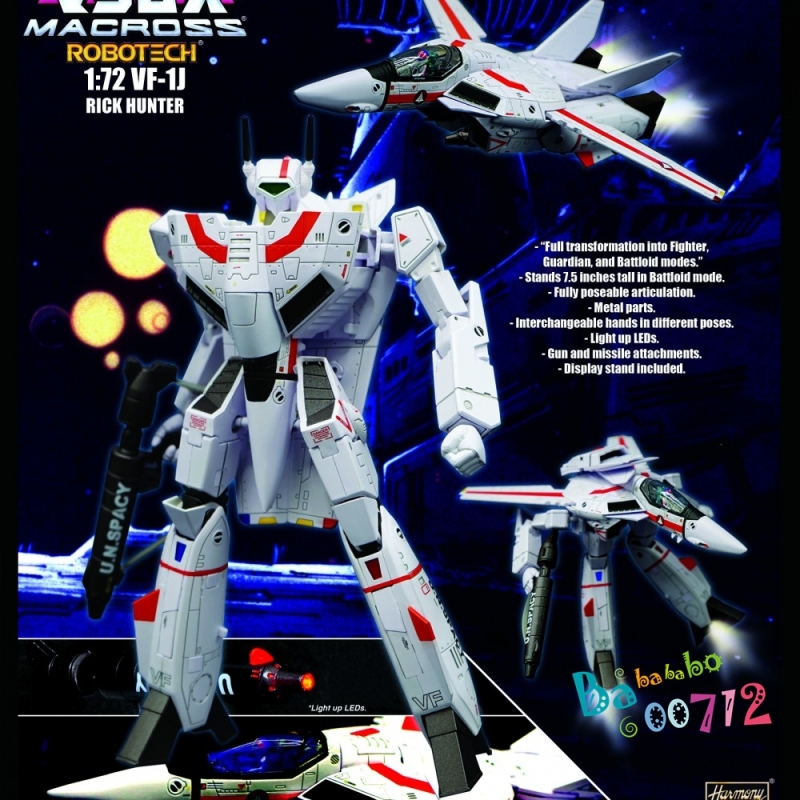 Kitz Concept Veritech Fighters 1/72 VF-1J RICK HUNTER Robotech Action figure Toy