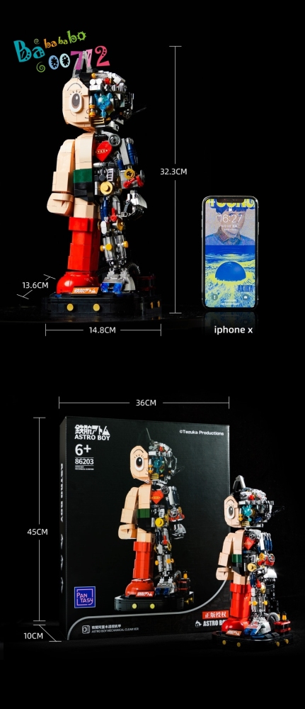 PANTASY Block ASTRO BOY MECHICAL 70TH CLEAR Version Block Model Toy Instock