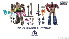 Pre-order Newage H9Z Agamenmnon Megatron & H27Z David Optimus Prime Damaged Version Set of 2 mini action figure