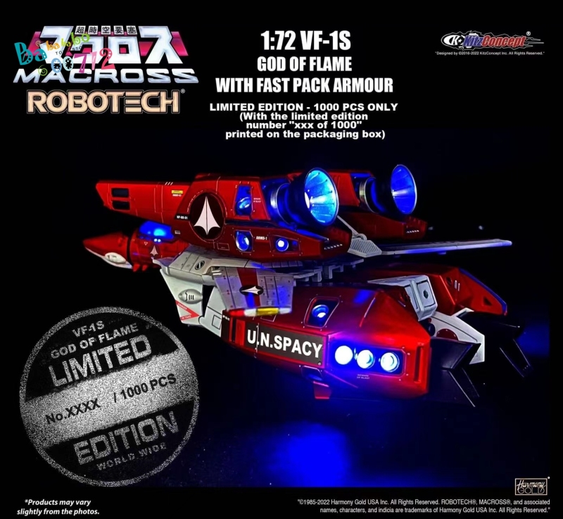 Pre-order Kitzconcept robotech 1/72 VF-1S GOD OF FLAME with Fast Pack Armour Limited Edition world wide