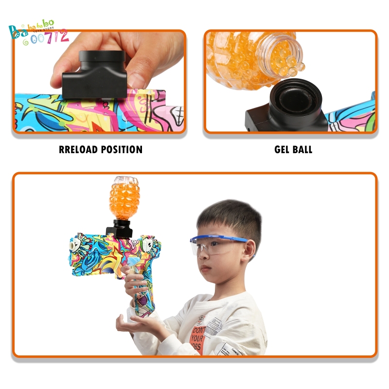 Gel Blaster Toy Gecko graffiti Electric Splatter Bullet Shoot for Kids Toy Gun(US Buyer only))