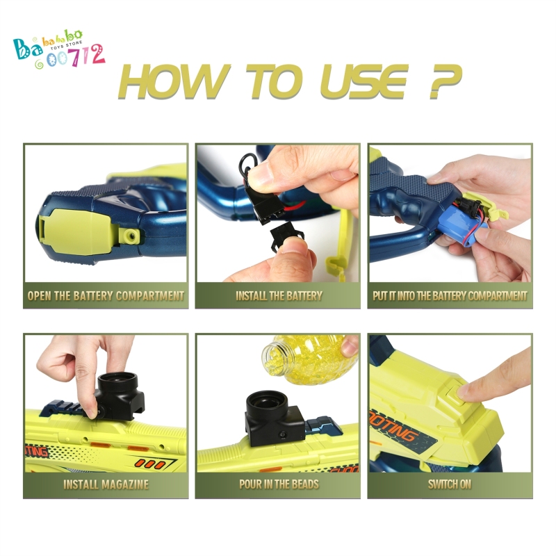 2 in 1 Gel Blaster Toy Space Gun Electric Splatter Bullet Shoot for Kids Toy Gun(US Buyer only)