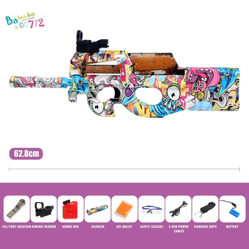 Gel Blaster Toy P90 Electric Splatter Bullet Kid Electric Toy Guns Gift in USA(US Buyer only)