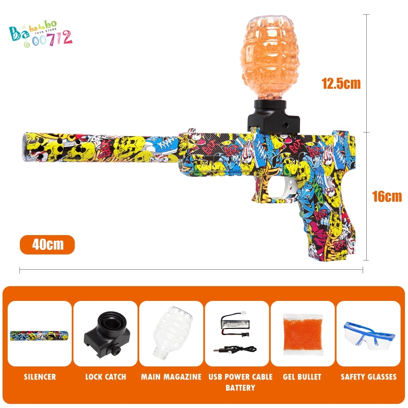 Splatter Ball Gun Gel Ball Blaster Toy Guns, with 11000 Non-Toxic,Eco-Friendly,Biodegradable Gellets,Outdoor Yard Activities Shooting Game(US Buyer on