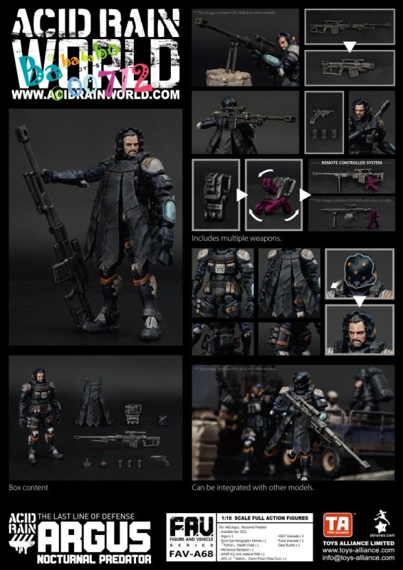 Acid Rain FAV-A68 The Last Line Of Defense ARGUS NOCTURNAL PREDRTOR 1:18 Scale Action Figure