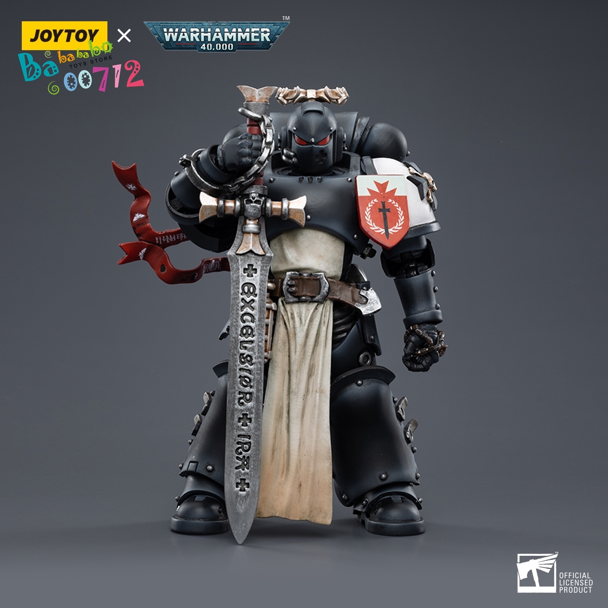 JoyToy Warhammer 40k Figuur 1/18 Black Templars Sword Planken Brother Dragen 12 cm