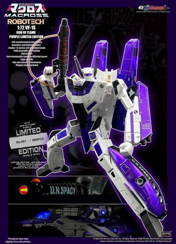 Pre-Order  KitzConcept 1/72 Macross VF-1S God of Flame Purple Limited Edition w/ Fast Pack Armor