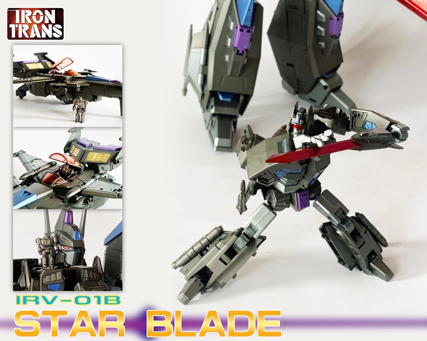 IRONTRANS IR-V01B Star Blade Star Saber G1 Victory Black version