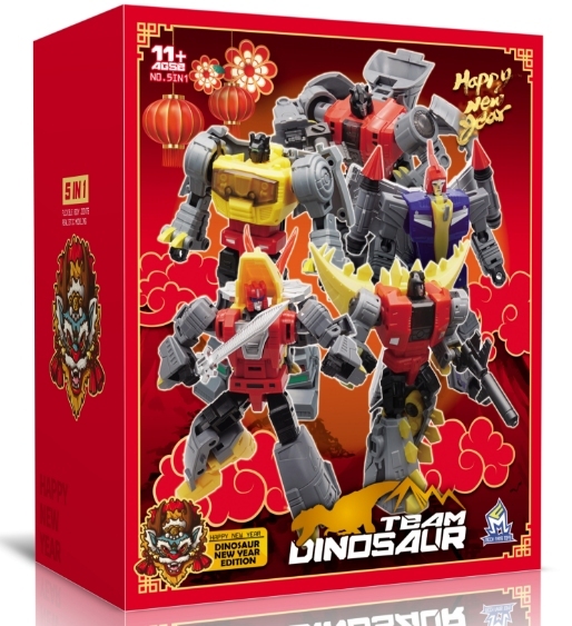 Pre-order MechFansToys mft MF-5IN1 Dinosaur Team Set of 5 Gragon Year version  Swoop Slag Sludge Snarl Grimlock