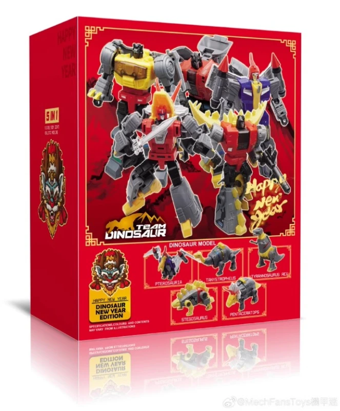 Pre-order MechFansToys mft MF-5IN1 Dinosaur Team Set of 5 Gragon Year version  Swoop Slag Sludge Snarl Grimlock