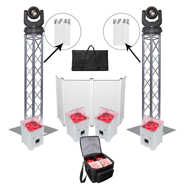 White Black Aluminum Frame Booth DJ Event Facade with Carrying Bag