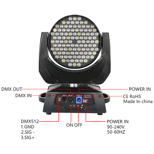 108x3w led moving head