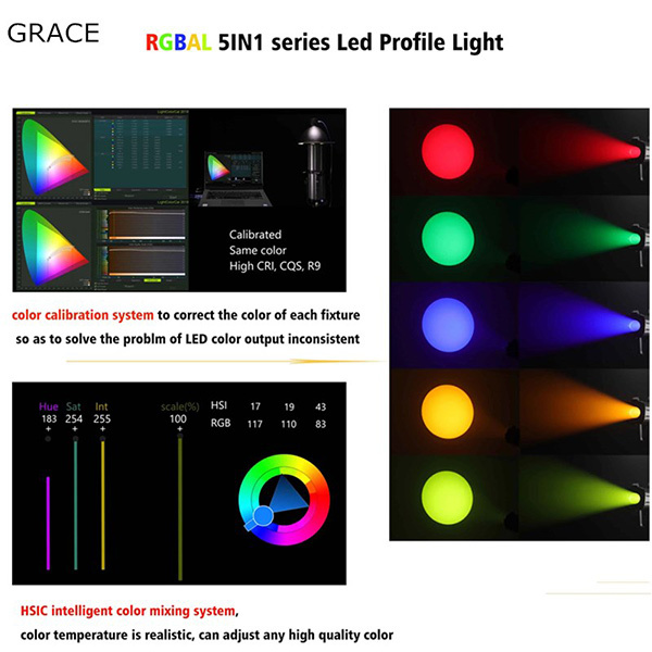 400W RGBAL zoom DMX512 studio LED profile leko light