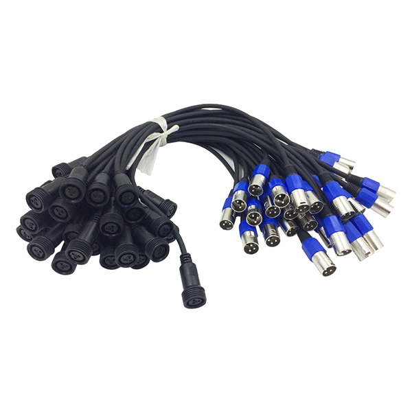 Grace 3PINs DMX Cable Male to Female Extend Cable Waterproof to Nonwaterproof Exchange Single Cable