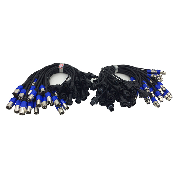 Grace 3PINs DMX Cable Male to Female Extend Cable Waterproof to Nonwaterproof Exchange Single Cable