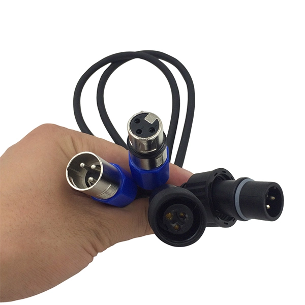 Grace 3PINs DMX Cable Male to Female Extend Cable Waterproof to Nonwaterproof Exchange Single Cable
