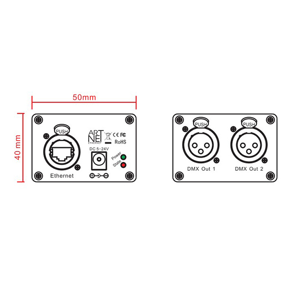 Artnet Wireless control to DMX 1024 2 output DMX Lighting controller