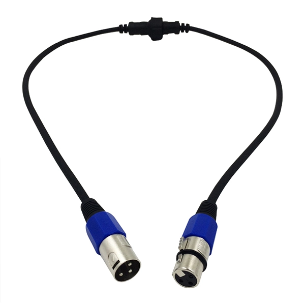 Grace 3PINs DMX Cable Male to Female Extend Cable Waterproof to Nonwaterproof Exchange Single Cable