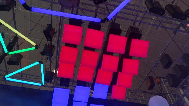 LED Kinetic Cube Light DMX Kinetic Lighting System Square Lighting