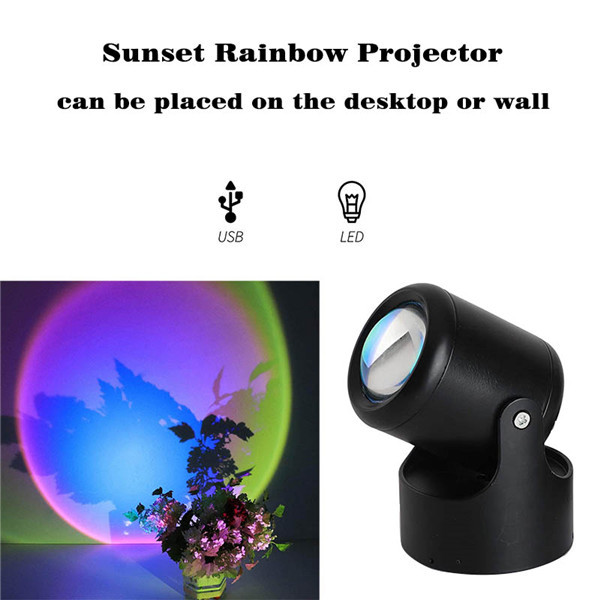 Colorful Wedding Sunset Light Rainbow Romantic LED Sunset Projection Lamp