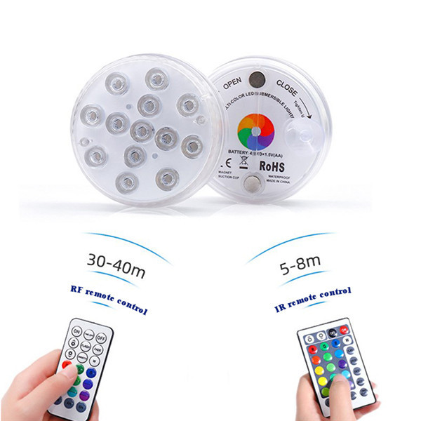 Diving LED Pool Lights 16 Colors Underwater Pond Light With Remote Control Waterproof Magnetic Bathtub Suction cup diving light
