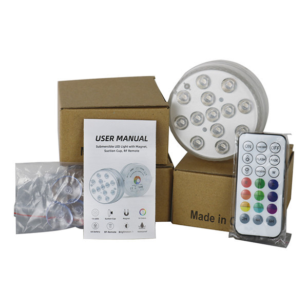 Diving LED Pool Lights 16 Colors Underwater Pond Light With Remote Control Waterproof Magnetic Bathtub Suction cup diving light