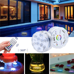 Diving LED Pool Lights 16 Colors Underwater Pond Light With Remote Control Waterproof Magnetic Bathtub Suction cup diving light