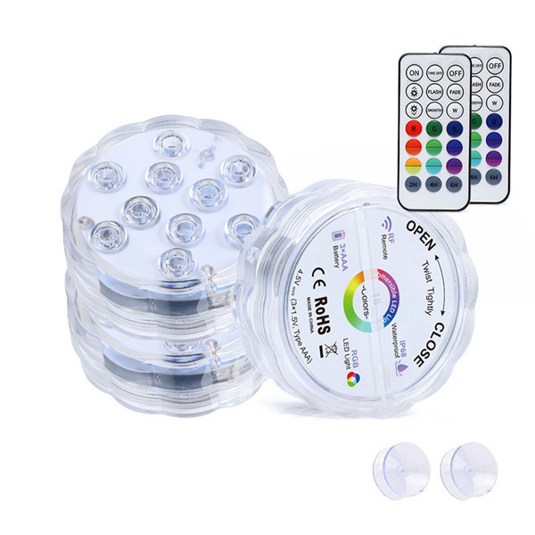 Diving LED Pool Lights 16 Colors Underwater Pond Light With Remote Control Waterproof Magnetic Bathtub Suction cup diving light