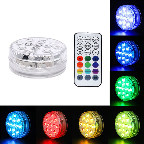 Diving LED Pool Lights 16 Colors Underwater Pond Light With Remote Control Waterproof Magnetic Bathtub Suction cup diving light